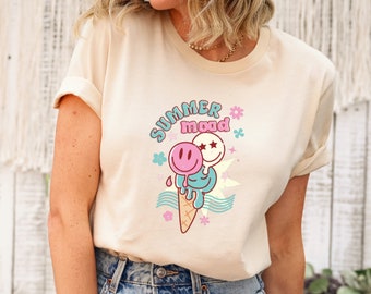 Cute Ice Cream Graphic Tee, Kids Summer Shirt