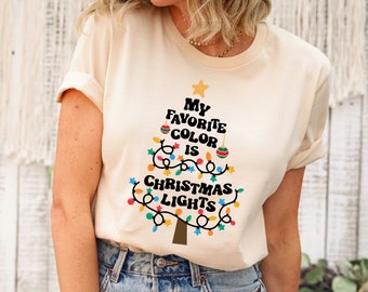 Christmas Lights Graphic Tee - Holiday Saying Shirt