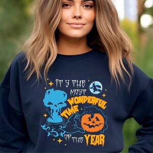 Halloween Sweatshirt, It's The Most Wonderful Time of The Year Sweaters, Vintage Black Cat Halloween Tee, Halloween Sweater, Fall Sweatshirt