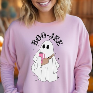 Halloween Boo Jee Ghost Sweatshirt, Halloween Gifts, Spooky Season Ghost Sweater, Boo Jee Ghost Hoodie, Boo Jee Shirts, Spooky Vibes Sweater
