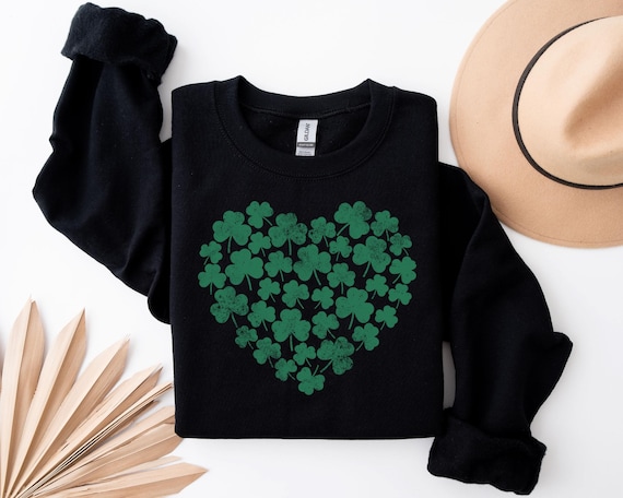 Shamrock Heart Sweatshirt - St. Patrick's Day Gift