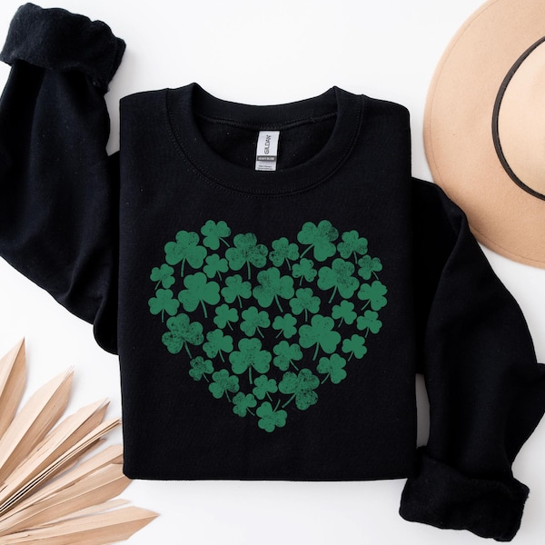 Shamrock Heart Sweatshirt - St. Patrick's Day Gift