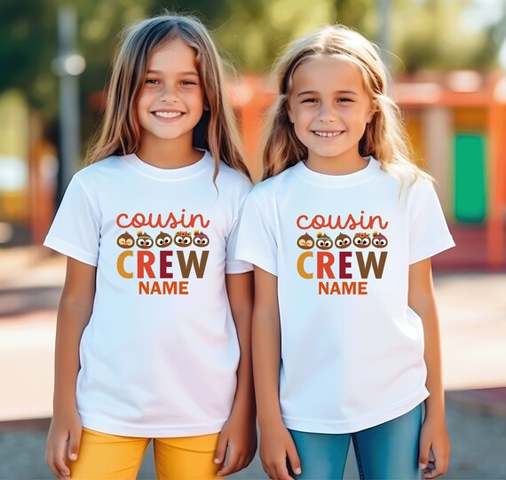 Personalized Thanksgiving Cousin Crew T-shirt: Matching Family