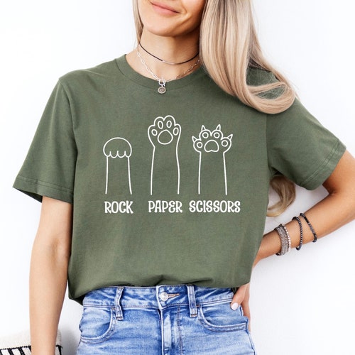Funny Cat Paw Shirt: Rock Paper Scissors Unisex Tee
