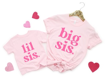 Big Sister Little Sister Matching Shirt Set: Baby Announcement