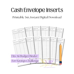 Printable Cash Envelope Insert Plain, Budget Tracker, Sinking Funds, Expense & Savings Tracker, Cash Stuffing Envelope Inserts, (PDF, A4)