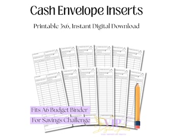 Printable Cash Envelope Insert Plain, Budget Tracker, Sinking Funds, Expense & Savings Tracker, Cash Stuffing Envelope Inserts, (PDF, A4)