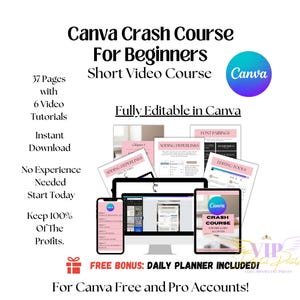 Curso intensivo de Canva con derechos de reventa maestra (PLR/MRR), guía de Canva lista para usar con videotutoriales para revender, guía práctica de Canva con derechos de reventa maestra (PLR)