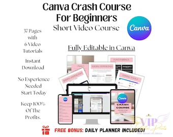 Curso intensivo de Canva con derechos de reventa maestra (PLR/MRR), guía de Canva lista para usar con videotutoriales para revender, guía práctica de Canva con derechos de reventa maestra (PLR)