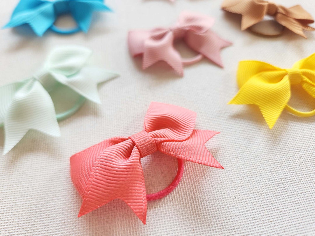 Pick Your 6 Color Hair Ties Bow Hair Ties Toddler Hair Ties Etsy