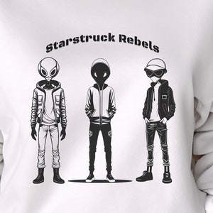 Unisex Alien Patterned Family Group Tees, Space Themed Hoodie Decorations, Mini Toddler Graphic Alien Shirts, Holiday Gift Exchange Ideas