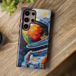 Acrylic Astronaut Case for iPhone 15 Pro Max, 14, 13, 12, 11, Samsung Galaxy 24 Ultra Covers, Outer Space Phone Case Birthday Gift For Son