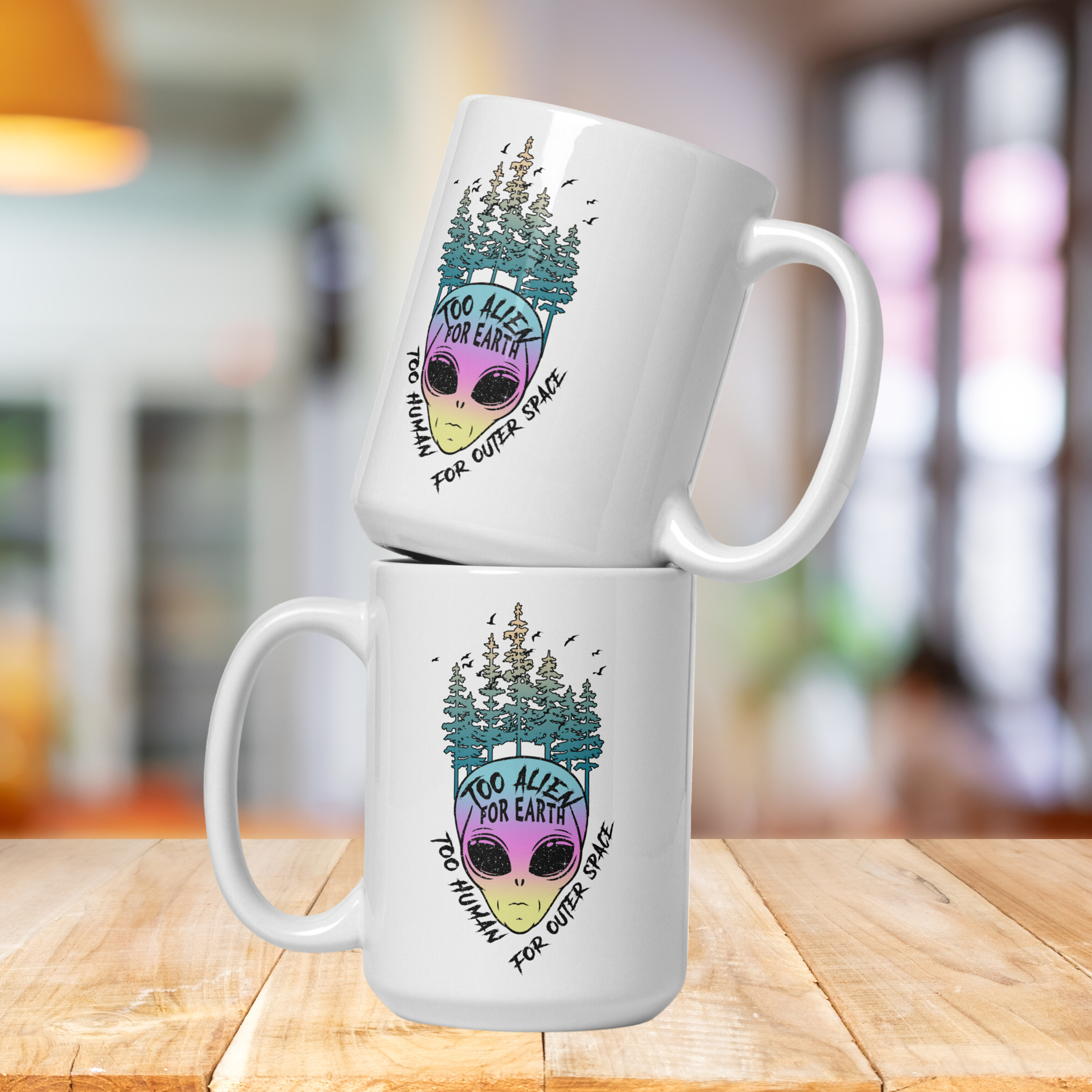Coffee Mugs, Alien Themed Coffee Mug, Extraterrestrial Beverage Cup, Coffee Cups And Mugs - View #8