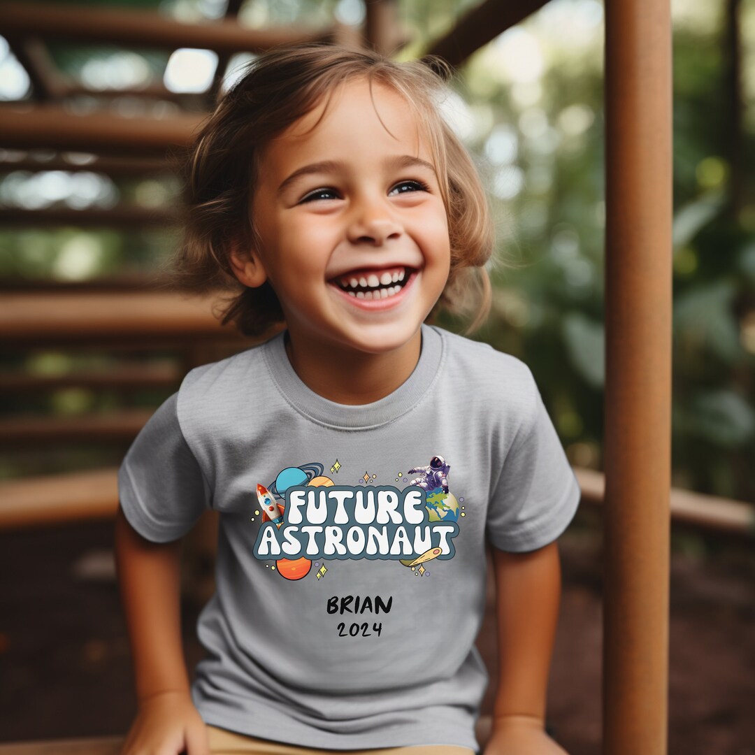 Personalized Outer Space T Shirt for Toddlers Name and Date Themed