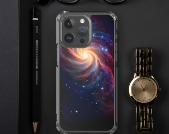 Tiefer Weltraum klare Telefon-Fall-Abdeckungen für iPhone 15 Pro Max 14 13 12 Galaxy S24 Ultra Plus S22 Nebel Weltraum Geschenk für den besten Freund