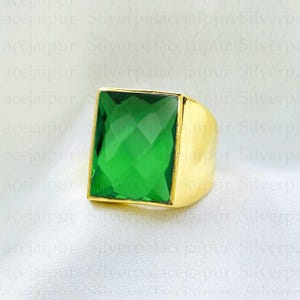 Rectangle Peridot Ring, Peridot Wedding Ring, 925 Sterling Silver Ring, Peridot Ring, Peridot Mens Ring, Ring for Men, Ring For Him