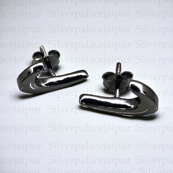 925 Sterling Silber, Silber Ohrring, Rechter Logo Ohrring, Sport Ohrring, Mode Silber Ohrring, Ohrring Für Sie, Minimalist Ohrring