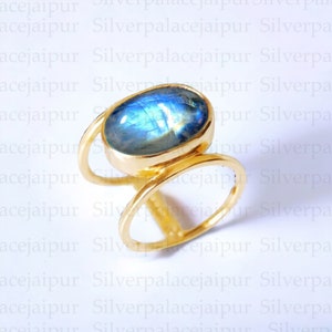 Natural Rainbow Moonstone Ring, 925 Sterling Silver Statement Ring, Moonstone Jewelry,Handmade Jewelry, Moonstone Women Ring, Ring For Her