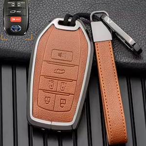 TOYOTA anpassbare Leder & Aluminium Key Fob Cover mit 6 Tasten für Sienna und andere