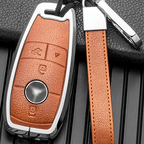 Mercedes Benz customizable Fob Key Cover Key Fob Case E M S Cls Clk Glk Glc G Gle Slc SL SLS CLA Leather Aluminum Full Key Fob protection