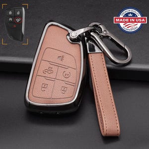 For GMC/Chevy Pickup version - Customizable Leather Key Fob Cover with Aluminum Shell & Keychain (Truck)