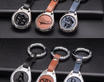 Personalizowana osłona AirTag z brelokiem z aluminium i skóry – pokrowce na breloki w pasujących kolorach