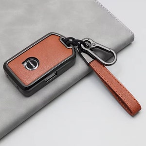 Housse personnalisable Volvo en cuir et aluminium avec porte-clés pour XC40, XC60, XC90, S90, S60, V60, V90 Polestar 1, Polestar 2