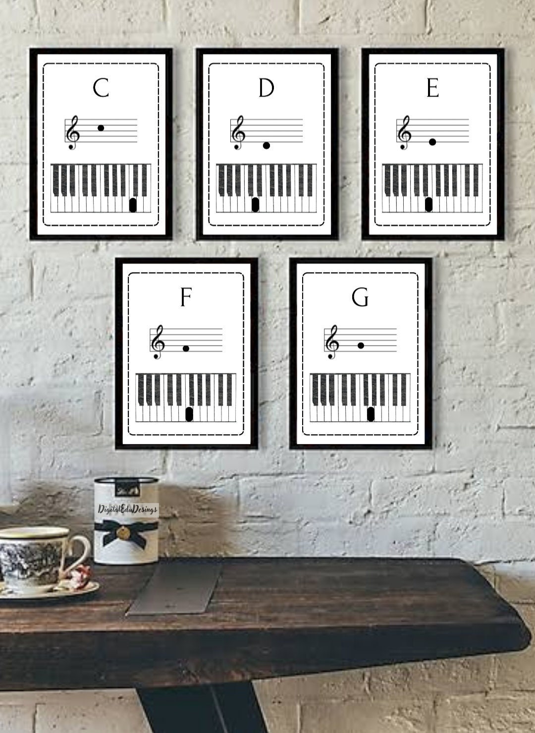 Music and Piano Notes Flashcards, Treble G Clef Music Notes, Printable Piano Worksheets, Learn ...