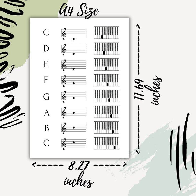 Music and Piano Notes Flashcards, Treble G and Bass F Clef Clef Music ...