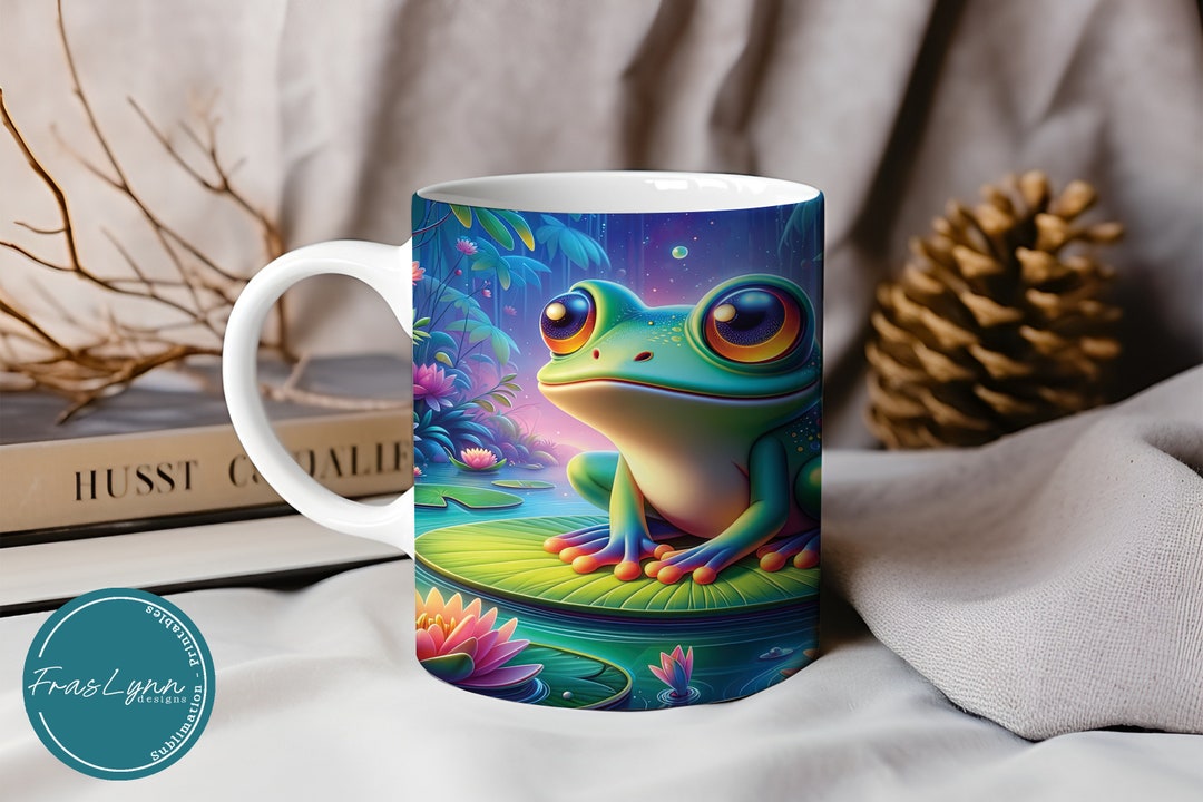 Frog Mug Wrap Digital Download Frog Sublimation Design PNG Mug Wrap ...