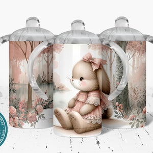 Bunny Kid Tumbler Kid Sippy Cup Wrap Digital Download Bunny Sublimation Design PNG Tumbler Wrap Bunny Lovers