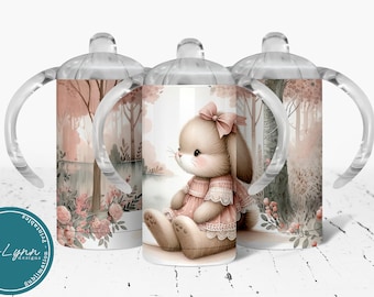 Bunny Kid Tumbler Kid Sippy Cup Wrap Digital Download Bunny Sublimation Design PNG Tumbler Wrap Bunny Lovers