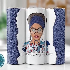 CNA Tumbler Wrap, 20oz Skinny Straight Tumbler, Digital Download, Certified Nursing Assistant Sublimation Design