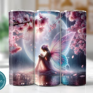 Fairy Tumbler Wrap, 20oz Skinny Straight Tumbler, Digital Download, Beautiful Fairy Tumbler Sublimation Design