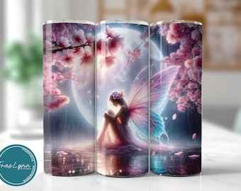 Fairy Tumbler Wrap, 20oz Skinny Straight Tumbler, Digital Download, Beautiful Fairy Tumbler Sublimation Design