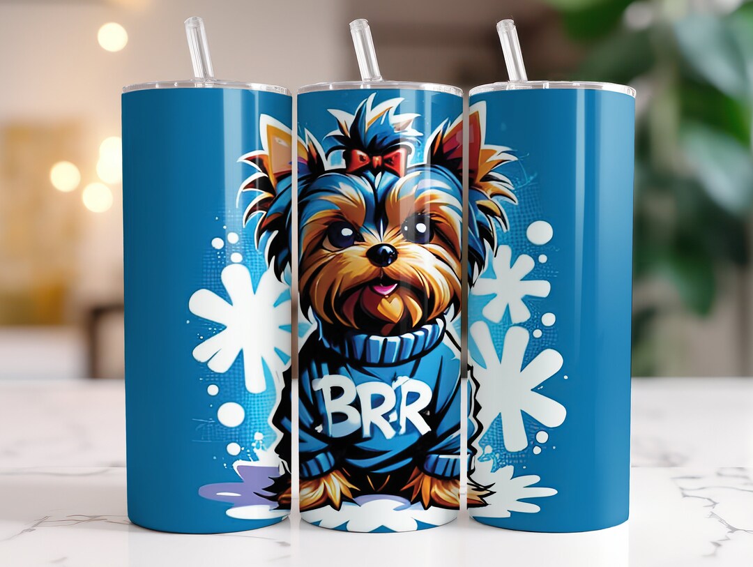 Yorkie Tumbler Wrap 20oz Straight Skinny Tumbler Wrap Digital Download