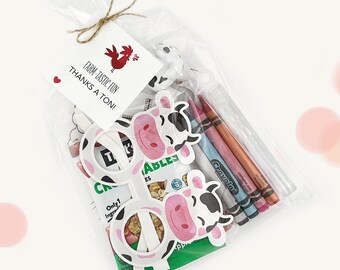Bolsa de obsequios para fiesta temática de animales de granja: Mini coche, crayones, burbujas