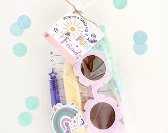 Sommer Kinder Mitbringsel Täschchen: Sonnenbrillen, Bubbles, Kreide