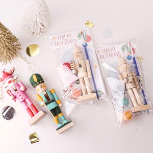 DIY Wooden Nutcracker Activity | Kids Stocking Stuffer| Easy Kids Holiday Christmas Classroom Handout | Holiday Kids Table Activity