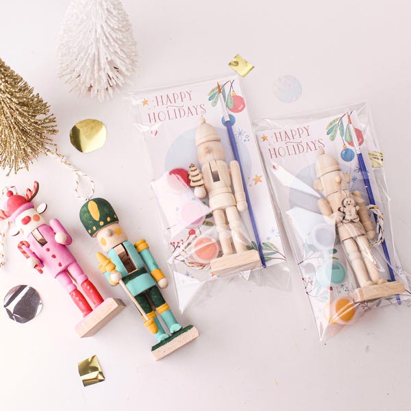 DIY Wooden Nutcracker Painting Kit: Kids Christmas Activity