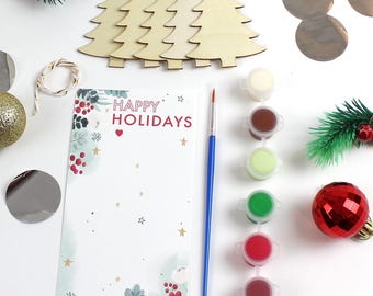 Baker Ross Wooden Star Ornament Kit - 10 Christmas Decorations To Paint With 5 Festive Designs