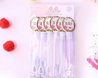 Personalized Woodland Bubbles | Forest Birthday Party Favors