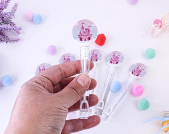 Princess Mini Bubble Wands (Set of 6) | Princess Party Favors | Bubbles Favors | Fairy Tale Mini Bubble Tubes | Princess Birthday Supplies