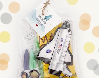 Space Party Favor Bag: Glider, Stickers, Bubbles