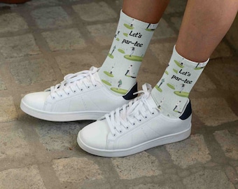 Golfing Socks, Lets Par-Tee Socks, Funny Socks, Socks for Men, Funky Socks, Golf Lovers Gift, Mens Socks, Gift for Him, Socks Women, Golf