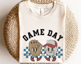 野球観戦デーシャツ、ママTシャツ、女性用野球シャツ、スポーツママシャツ、母の日ギフト、ファミリー野球シャツ