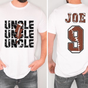 Custom Football Uncle Shirt, Football Uncle Tee, Football Uncle Shirt, Game Day Shirt Football Season, Sport Tee, Personalized Jersey Number