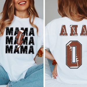 Custom Football Mom Shirt, Football Mom Tee, Football Mama Shirt, Game Day Shirt Football Season, Sport Mom Tee, Personalized Jersey Number