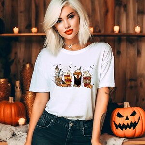 Fall Latte Coffee Pumpkin Shirt, Gift for Women Halloween Shirt, Coffee Latte Shirt, Fall Shirt,Retro Halloween Shirt,Pumpkin Shirt,
