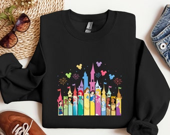 Sudadera con el Castillo de las Princesas Disney, Camiseta de Vacaciones Disney, Camiseta del Castillo Disney, Regalo de Princesa, Viaje de Chica Disney, Camiseta de Princesa
